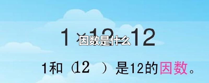 因數(shù)是什么